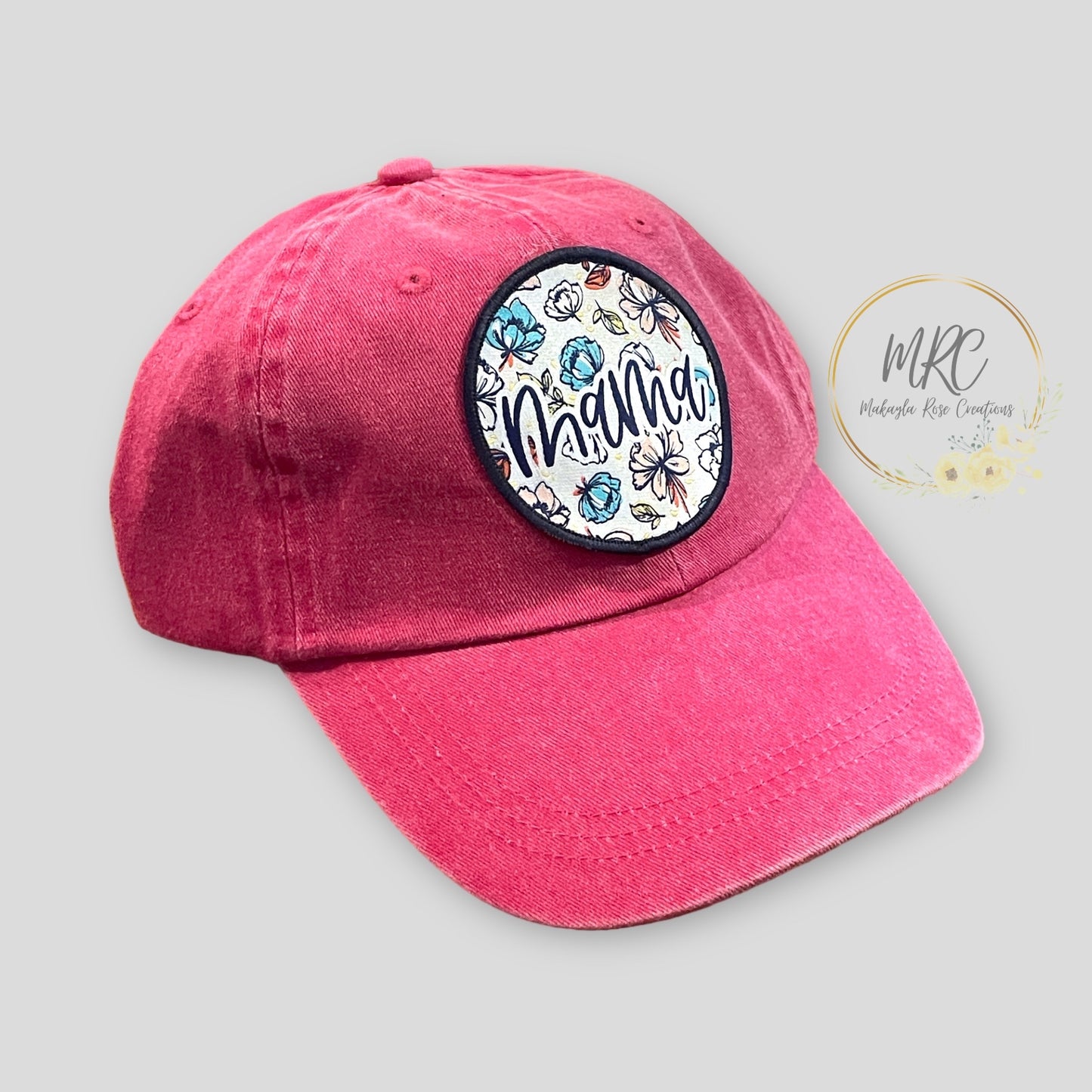 Floral “Mama” Fushia LP Structured Twill Cap