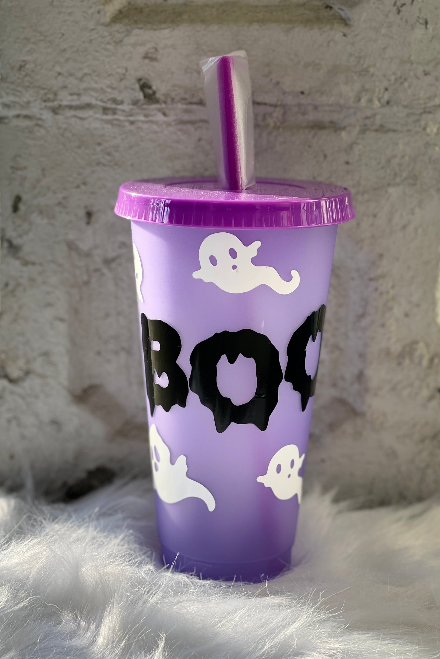BOO Halloween 24oz Color Changing Cold Drink Tumbler