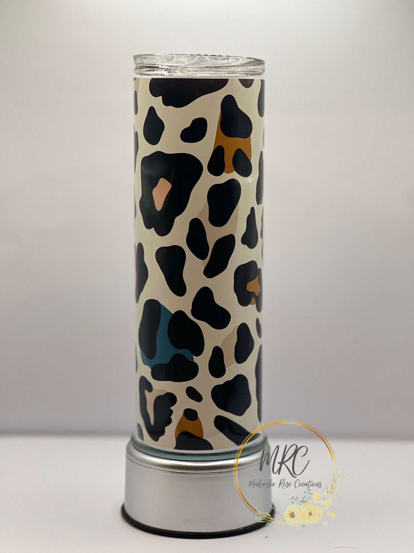 Neutral Leopard, 20oz Skinny Stainless Steel Sublimation Tumbler