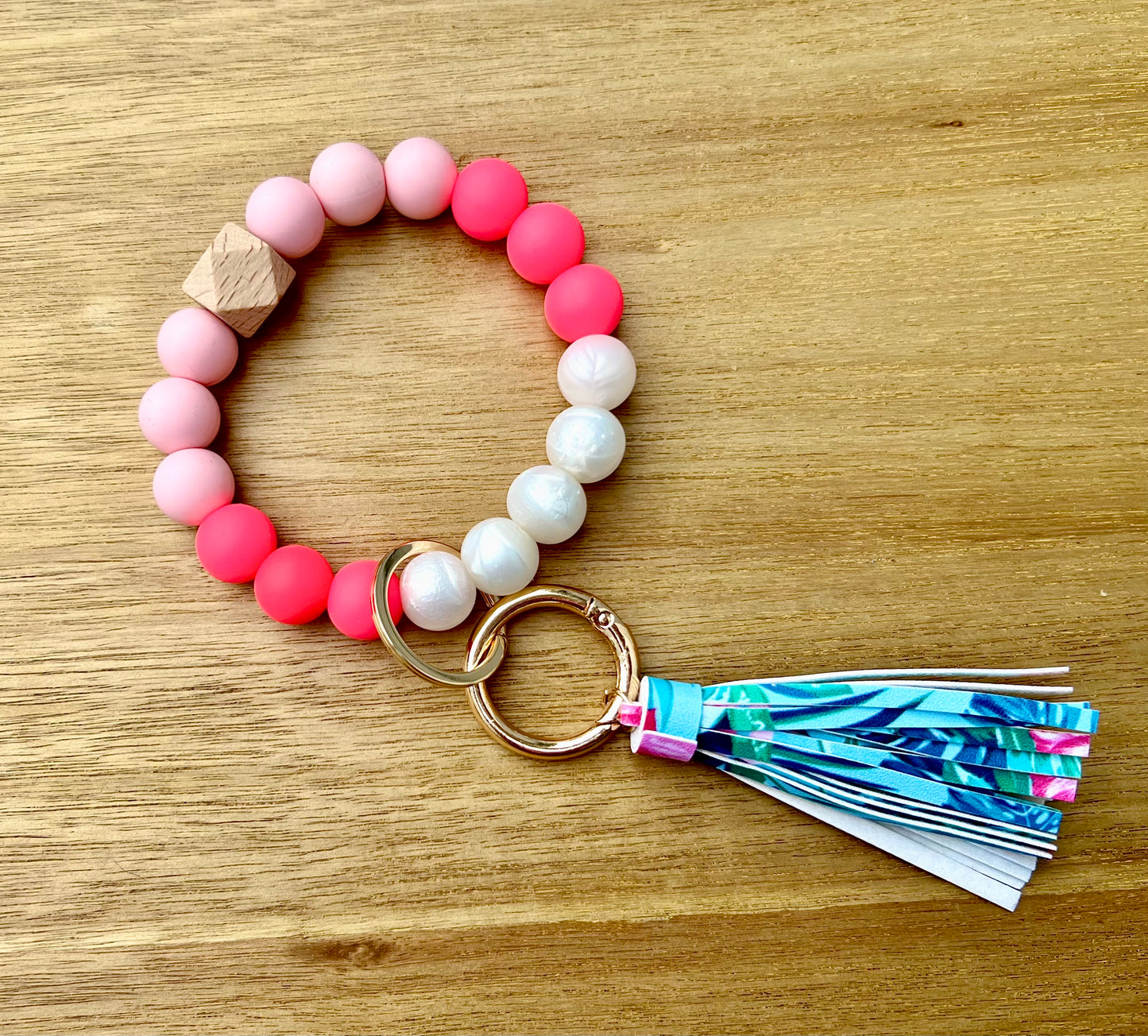 Tropical Vibes Keychain Bracelet w/ Large Tassel