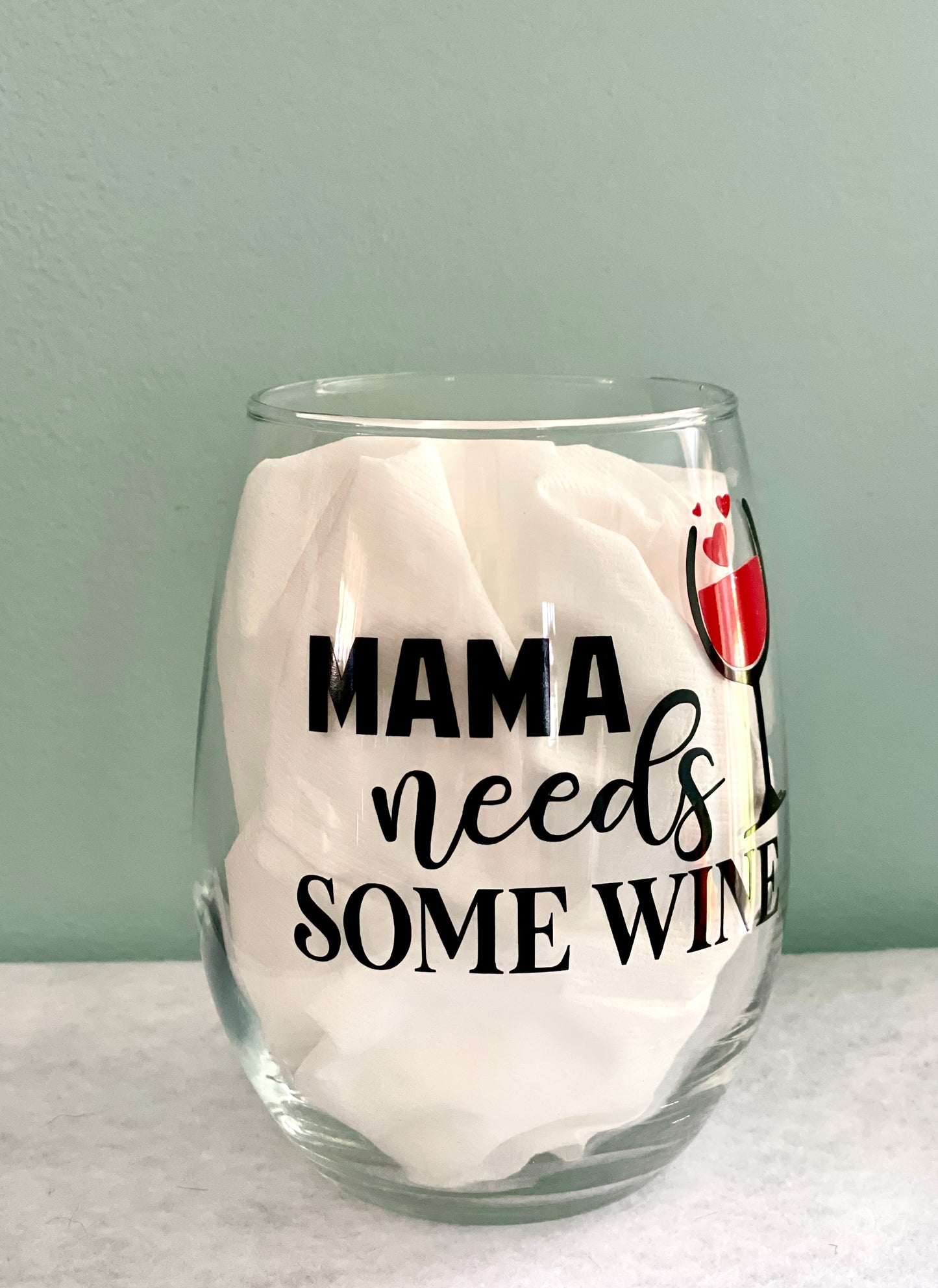 Mama Needs Some Wine Stemless Wine Glass