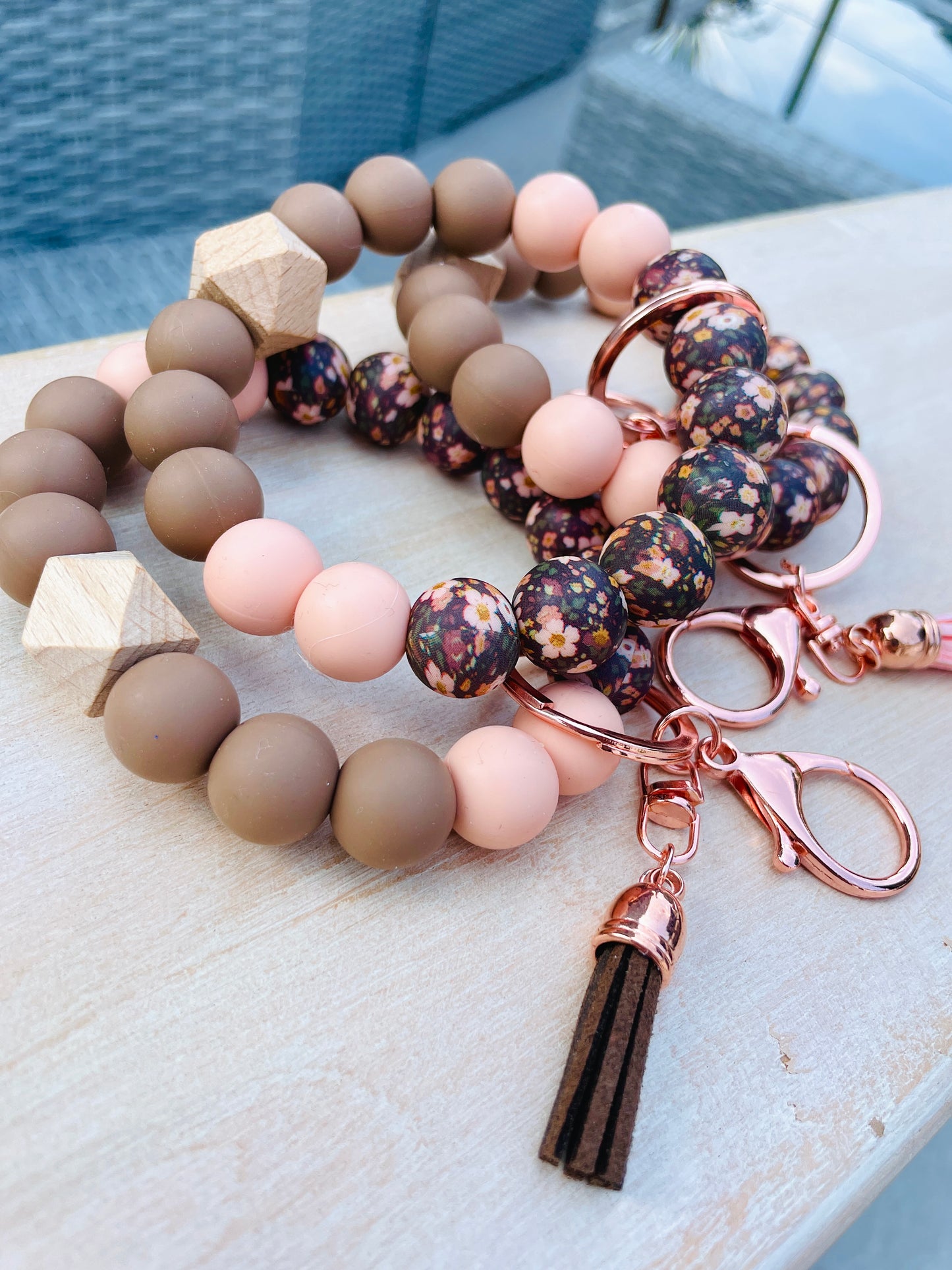 Boho Floral- Keychain Bracelet