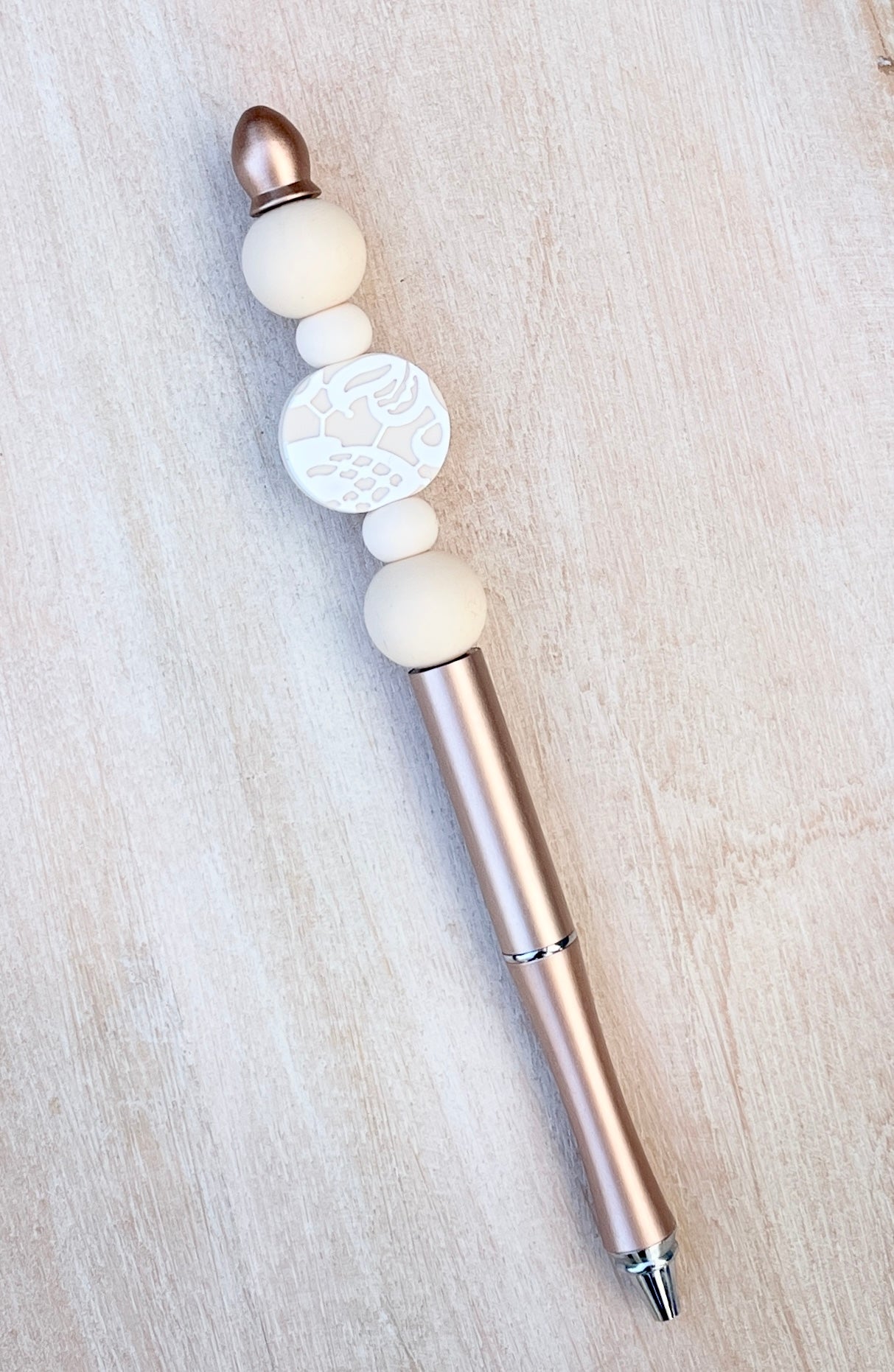 Metal & Lace Rose Gold Beaded Pen