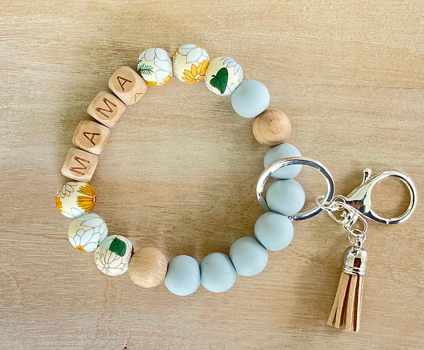 MAMA Floral Keychain Bracelet