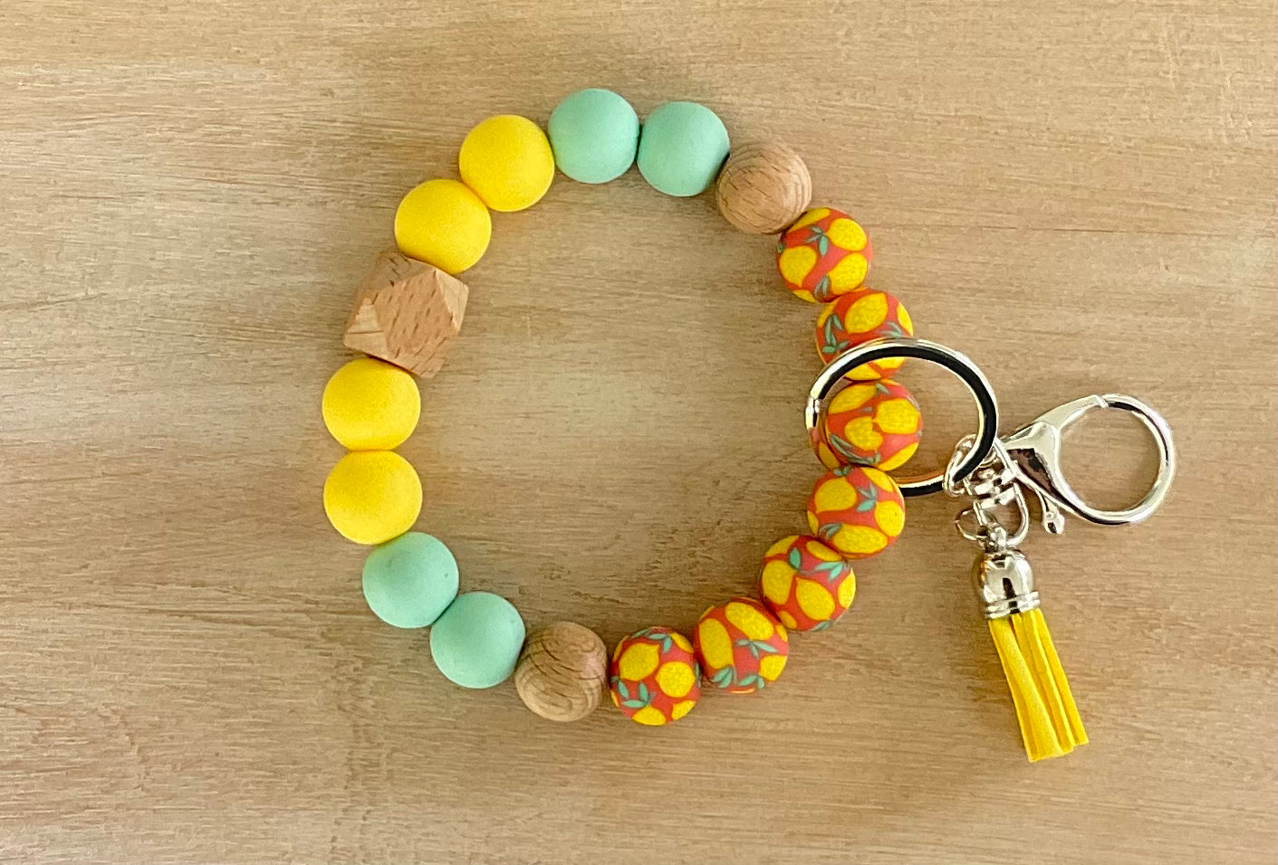 Lemon Squeeze Keychain Bracelet