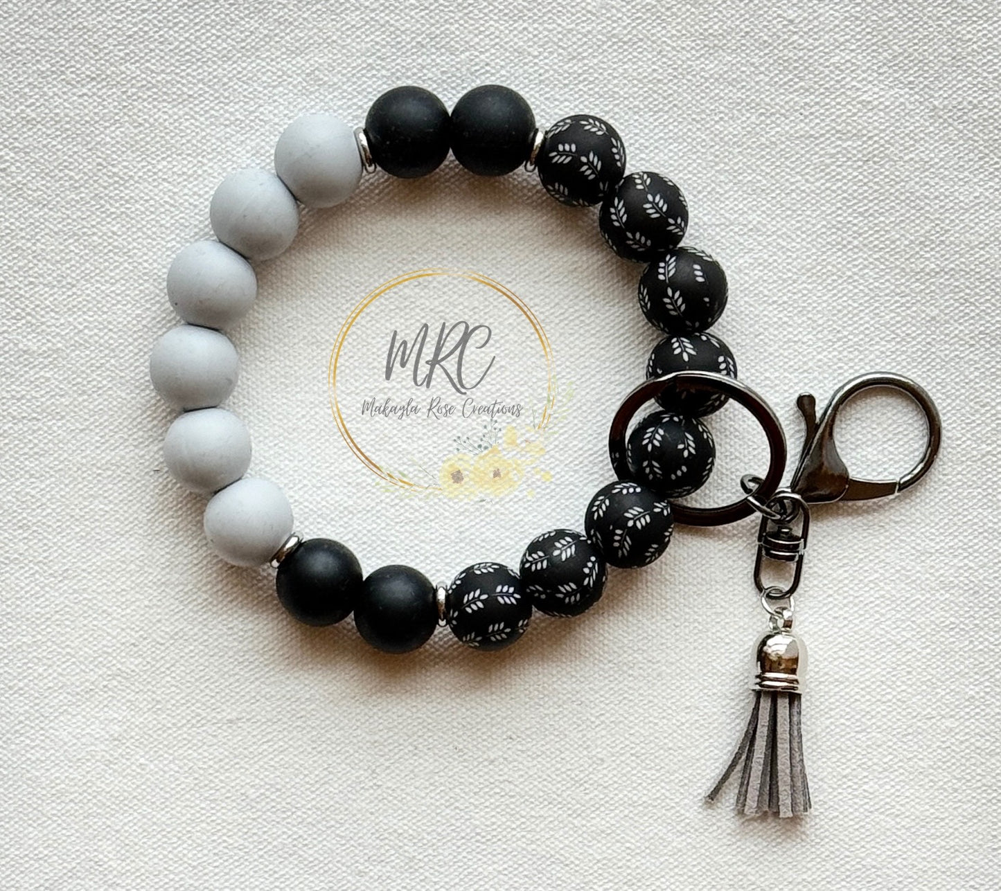 Modern Wheatfield Keychain Bracelet w/Tassel