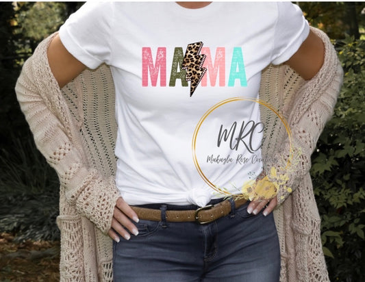 MAMA Cheetah Lightning Bolt T-Shirt