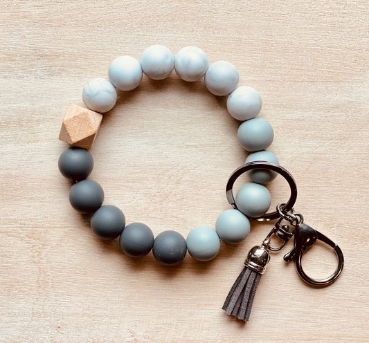 Gray Elegance Keychain Bracelet