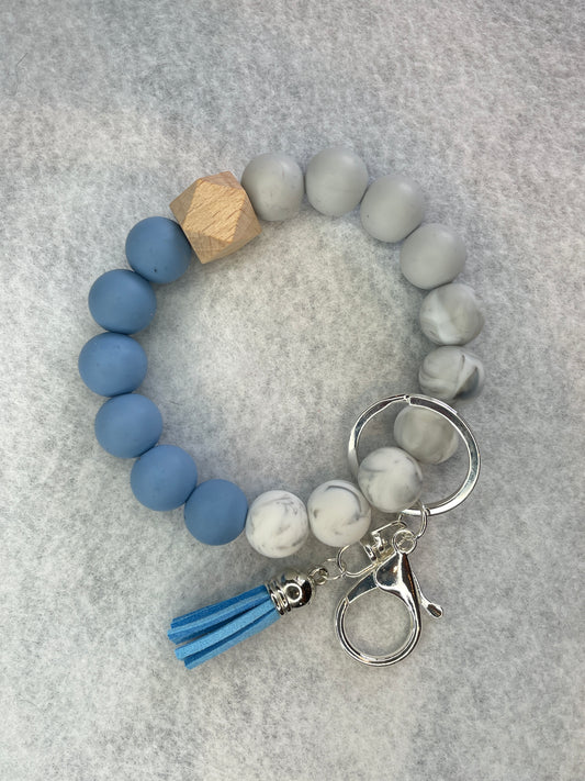 Blue Elegance Keychain Bracelet