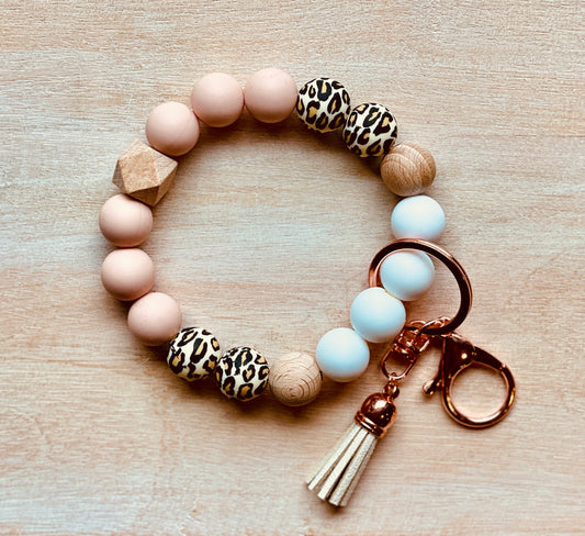 Blushing Leopard Keychain Bracelet