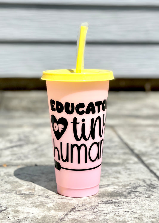 Educator of Tiny Humans 24oz Color Changing Cold Drink Tumbler