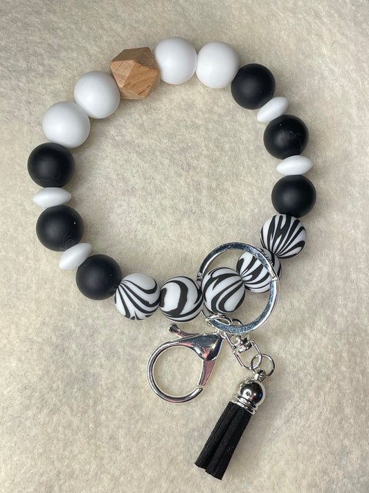 Zebra Diva Keychain Bracelet