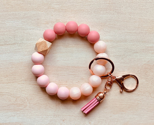 Pink Ombré Keychain Bracelet