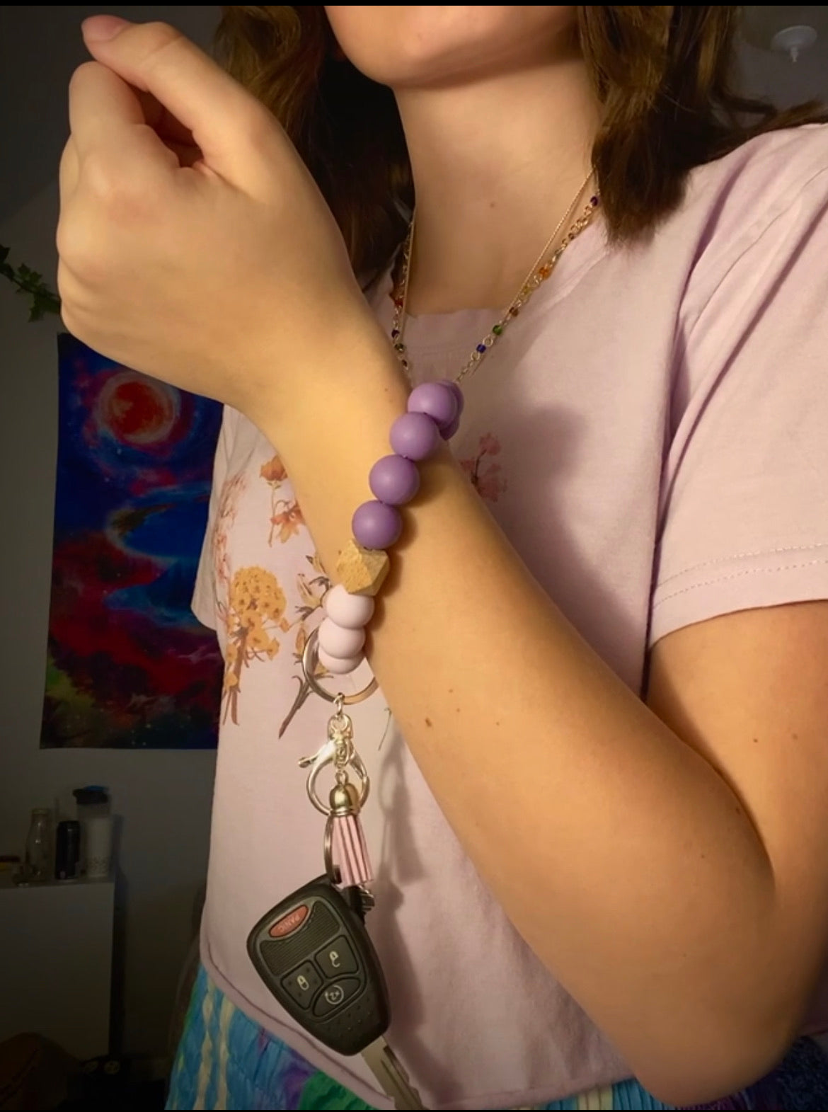 Lavender Ombré Keychain Bracelet